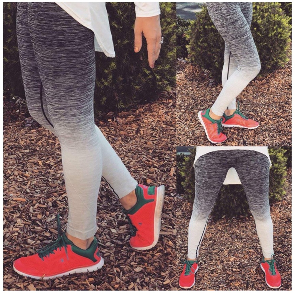 Running girl grey ombré leggings S/M